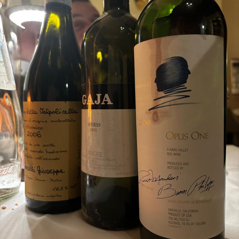 Opus One, Gaja und Quintarelli